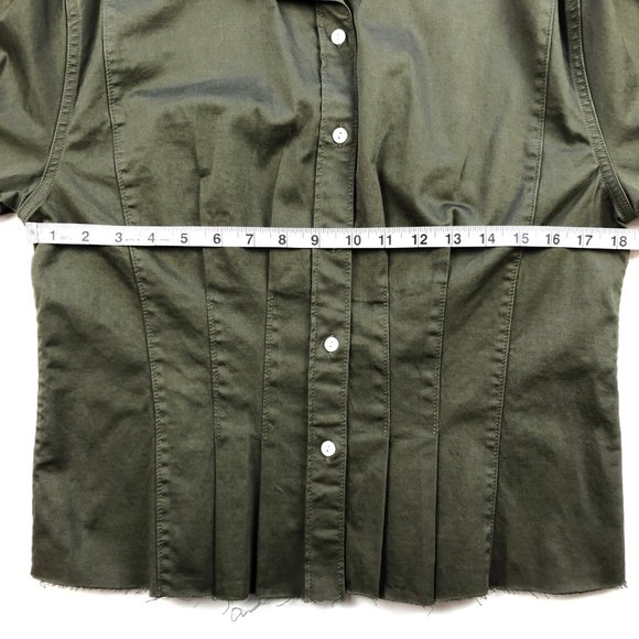NWT Current/Elliott Tella Shirt in Rural Green - Picture 6 of 8